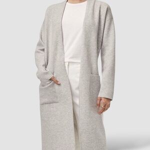 ARITZIA Babaton Wool Linen Blend Open Front Long Line Coatigan / Cardigan Sz L